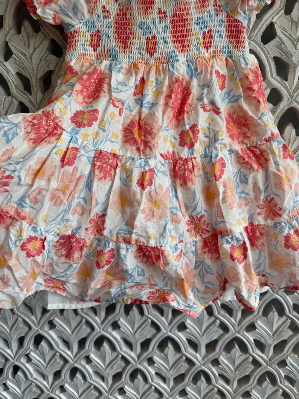 Joie Smocked Puff-Sleeve Dress, 3T